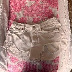 We The Free Cream Denim Shorts